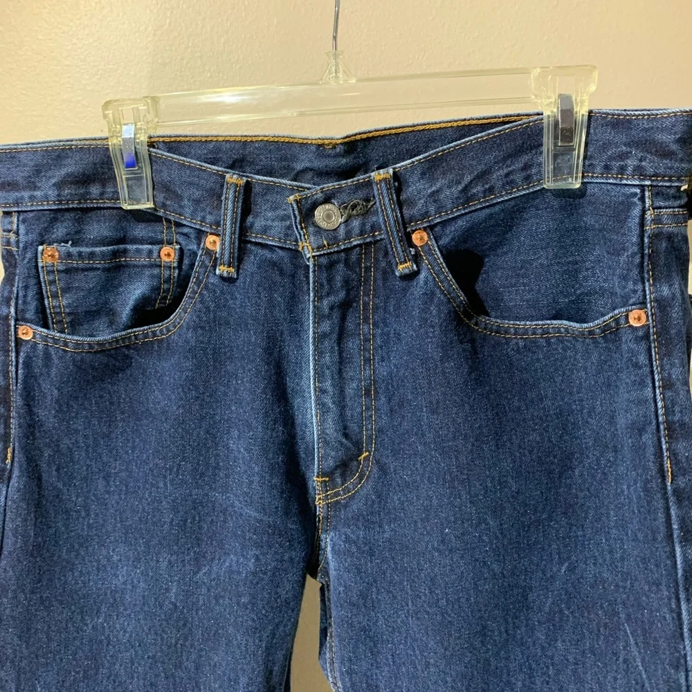 Levi's Men's Straight Jeans - Dark Blue - Picture 4 of 8